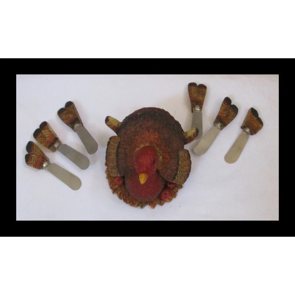 Thanksgiving Turkey Feather Cheese & Butter Spreaders Holiday Serving by Ganz